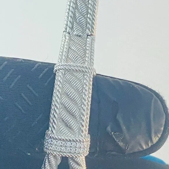 Vintage Judith Ripka Sterling Silver Cuff–Braided CZ Rope Design | 925 Thailand - Picture 4 of 14